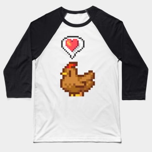 Stardew Valley Happy Brown Chicken Baseball T-Shirt